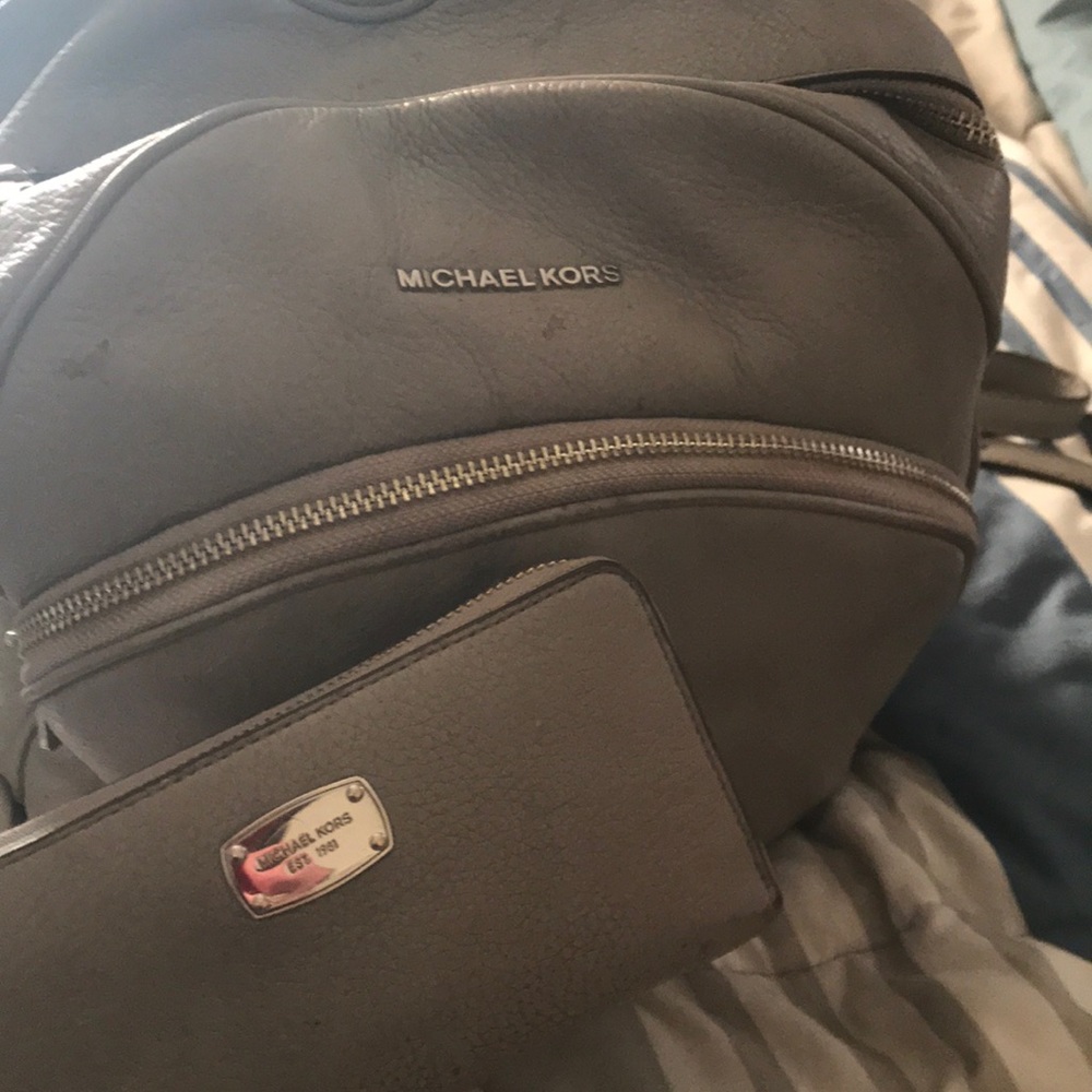 Matching Michael Kors backpack and wallet